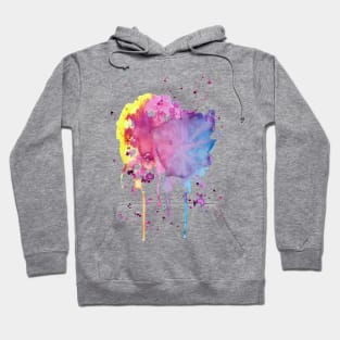 Yellow Pink Purple Blue Paint Splatter Hoodie